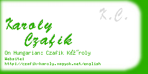 karoly czafik business card